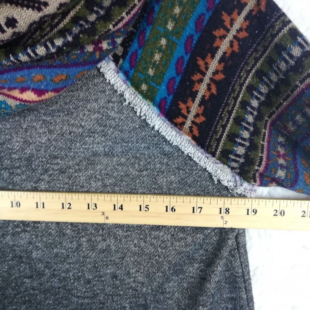 12pm Mon Ami Womens Sweater Cowl Neck Aztec Print‎ Colorblock Gray Multicolor S - Picture 5 of 11